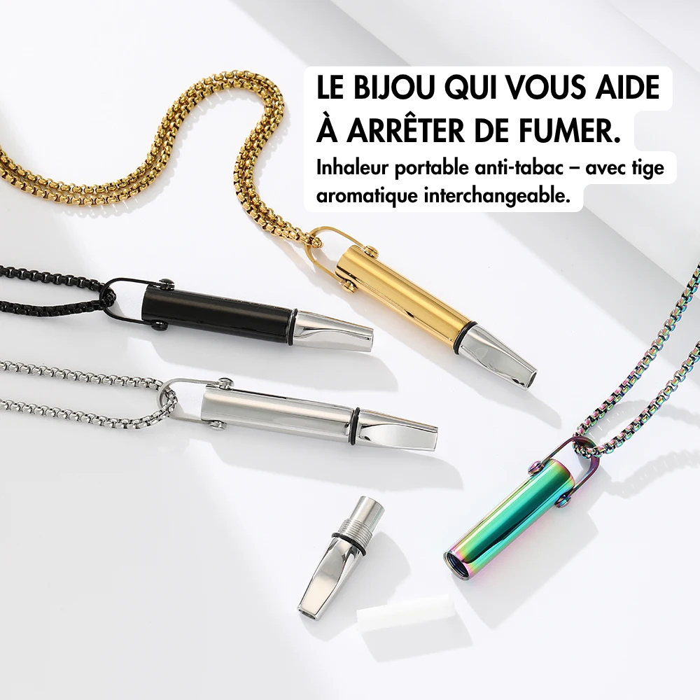 Pendentif Respire – l’inhalateur pour arrêter de fumer (+3 Goûts offerts)