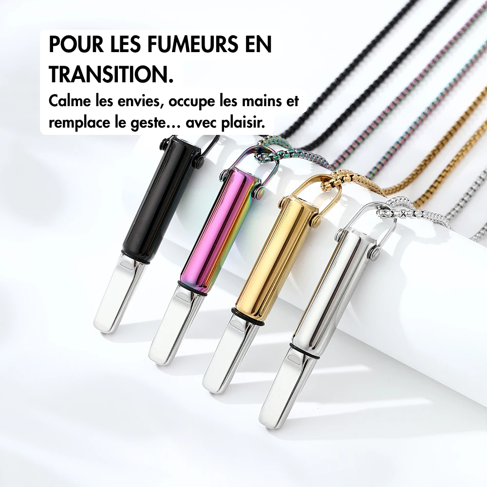 Pendentif Respire – l’inhalateur pour arrêter de fumer (+3 Goûts offerts)