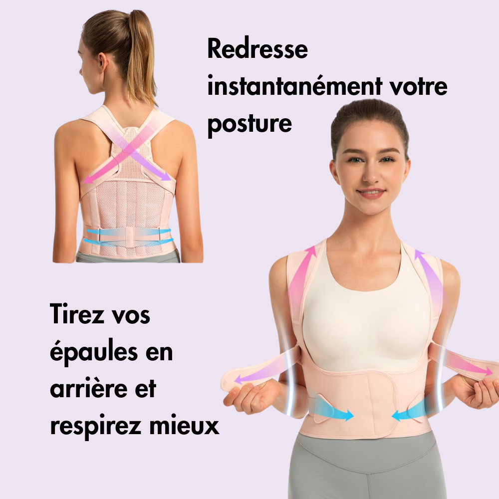 Correcteur de posture – 4 renforts dorsaux