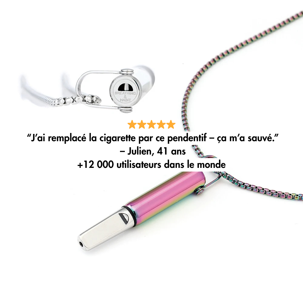 Pendentif Respire – l’inhalateur pour arrêter de fumer (+3 Goûts offerts)