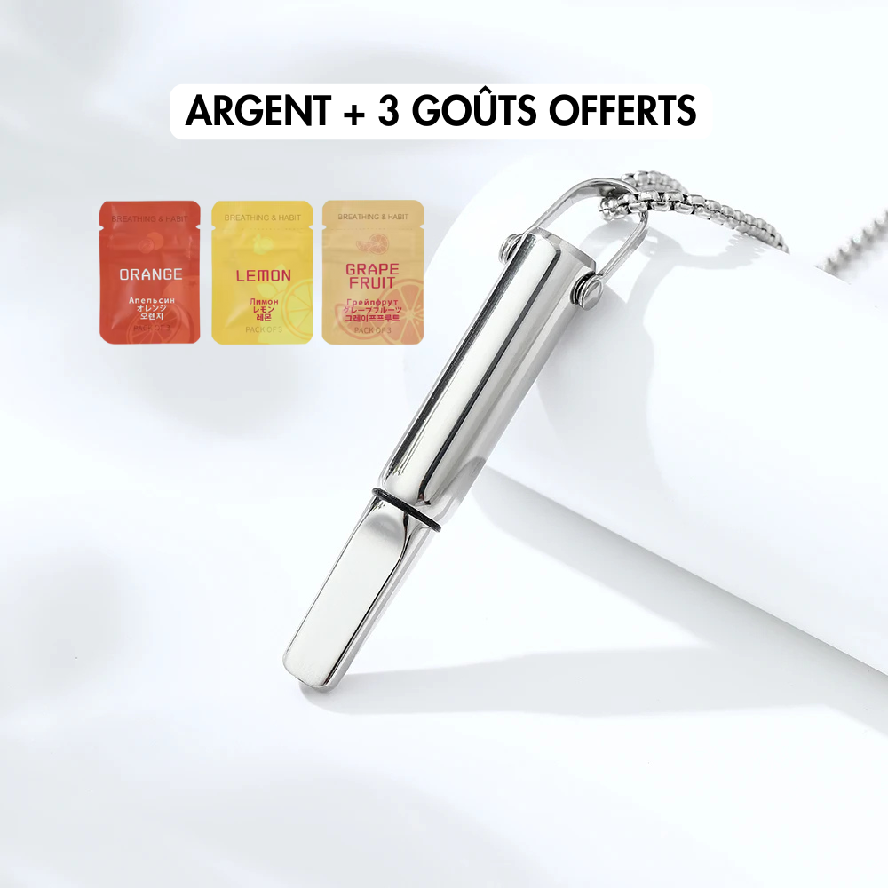 Pendentif Respire – l’inhalateur pour arrêter de fumer (+3 Goûts offerts)