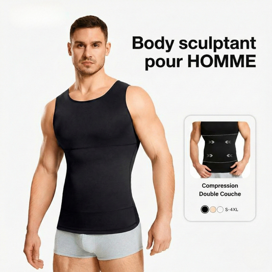 Débardeur gainant sculptant pour homme – Compression poitrine et ventre