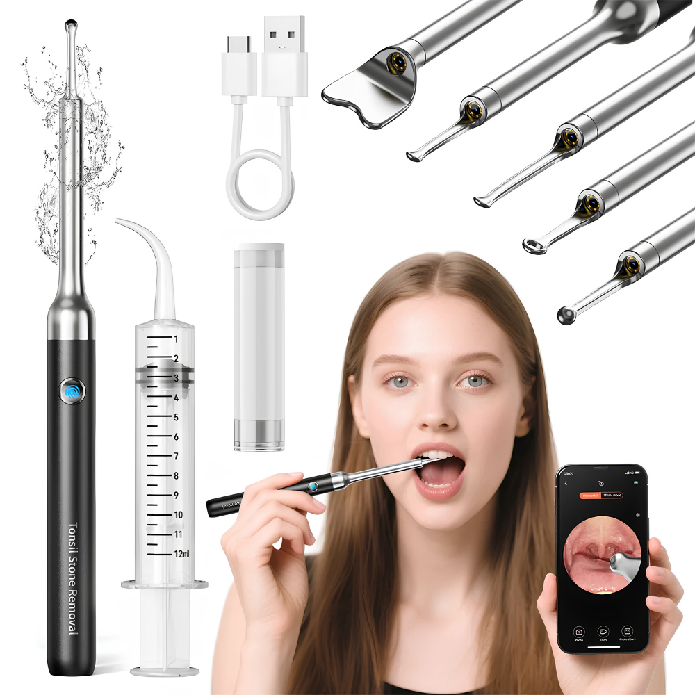 Kit de retrait de pierres d’amygdale avec caméra HD