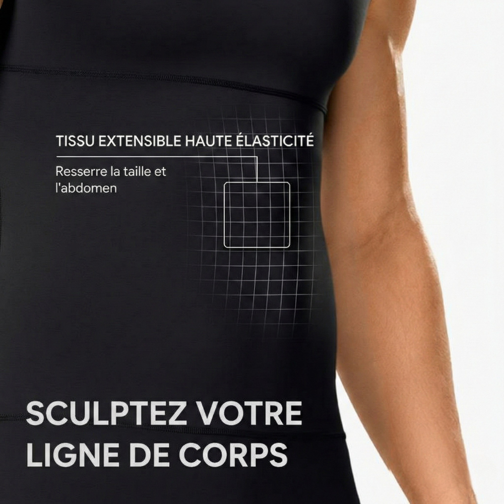 Débardeur gainant sculptant pour homme – Compression poitrine et ventre