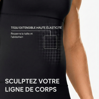 Débardeur gainant sculptant pour homme – Compression poitrine et ventre