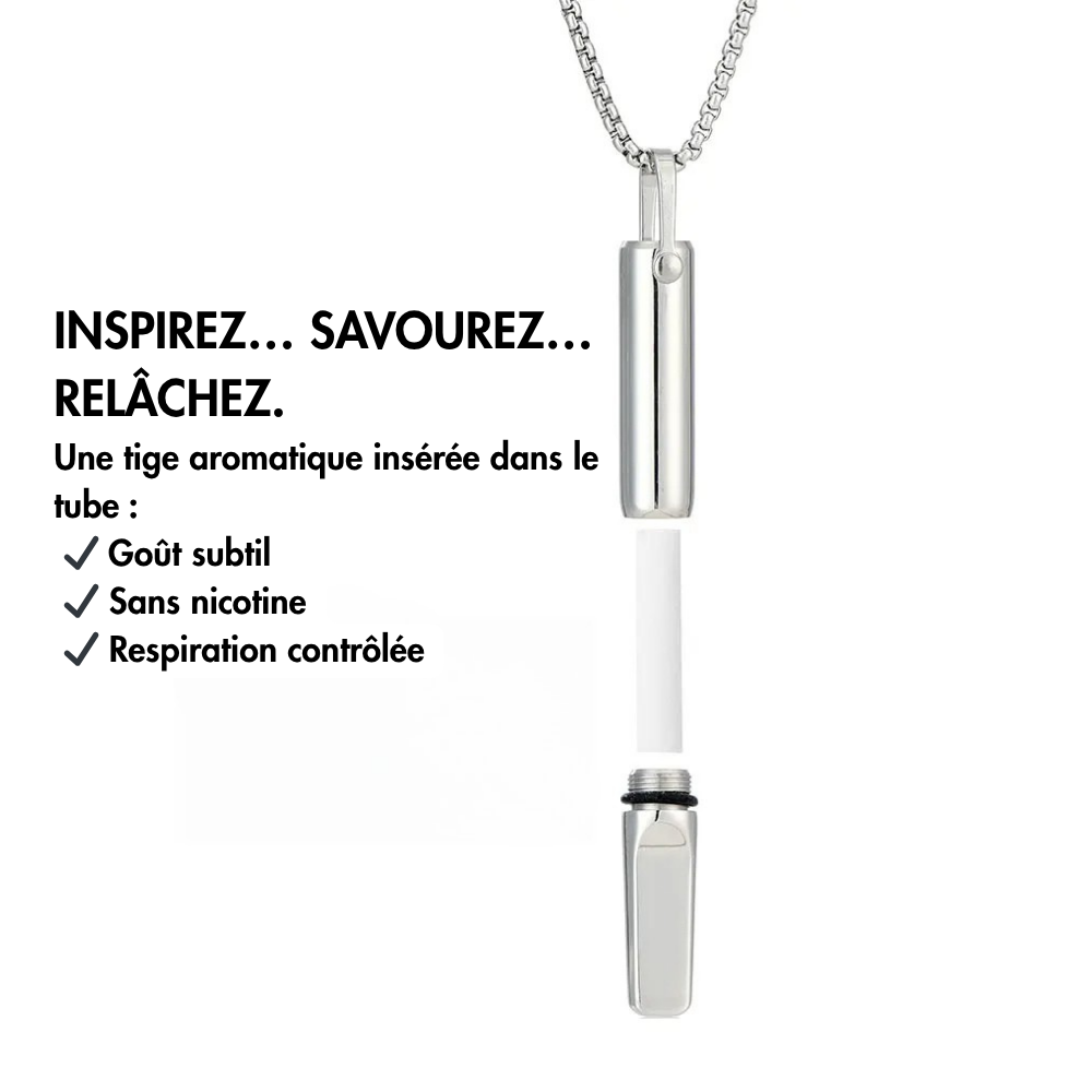 Pendentif Respire – l’inhalateur pour arrêter de fumer (+3 Goûts offerts)