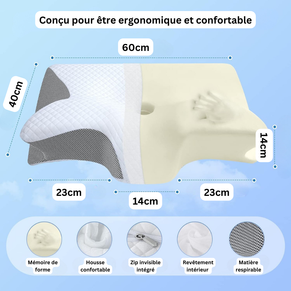 Coussin ergonomique pour le cou et les épaules