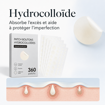 Patchs boutons hydrocolloïdes – 360 pièces