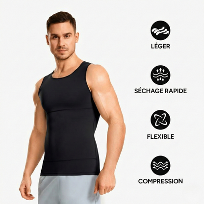 Débardeur gainant sculptant pour homme – Compression poitrine et ventre