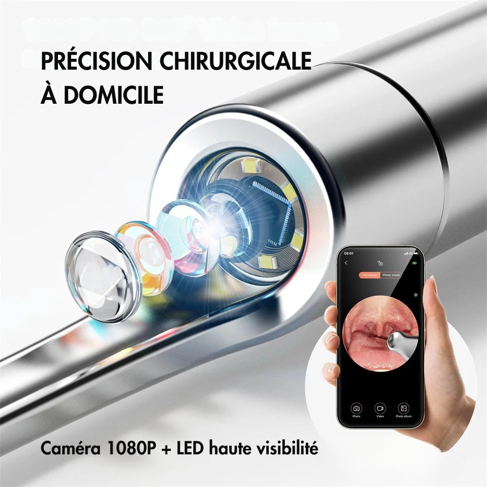Kit de retrait de pierres d’amygdale avec caméra HD