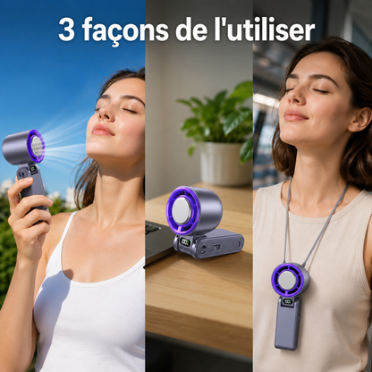 Mini ventilateur portable rechargeable – fraîcheur instantanée partout avec vous
